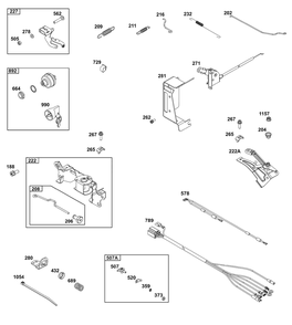 Controls Group Diagram and Parts List for 385447-0466-B5 200000 - 399999 Briggs and Stratton Engine